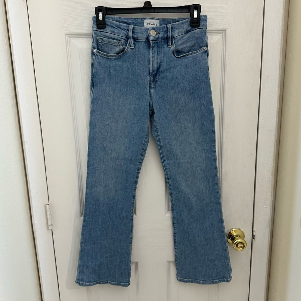 FRAME Denim Le Crop Mini Boot Size 26 Light Wash Stretchy Comfy